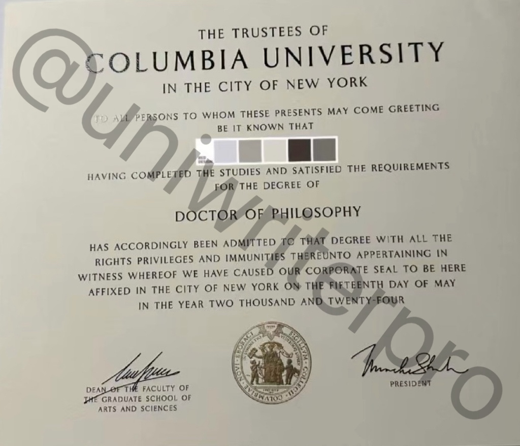 Columbia University — Doctor of Philosophy